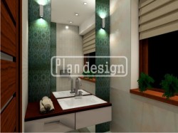 zielona łazienka, wizualizacja 3d